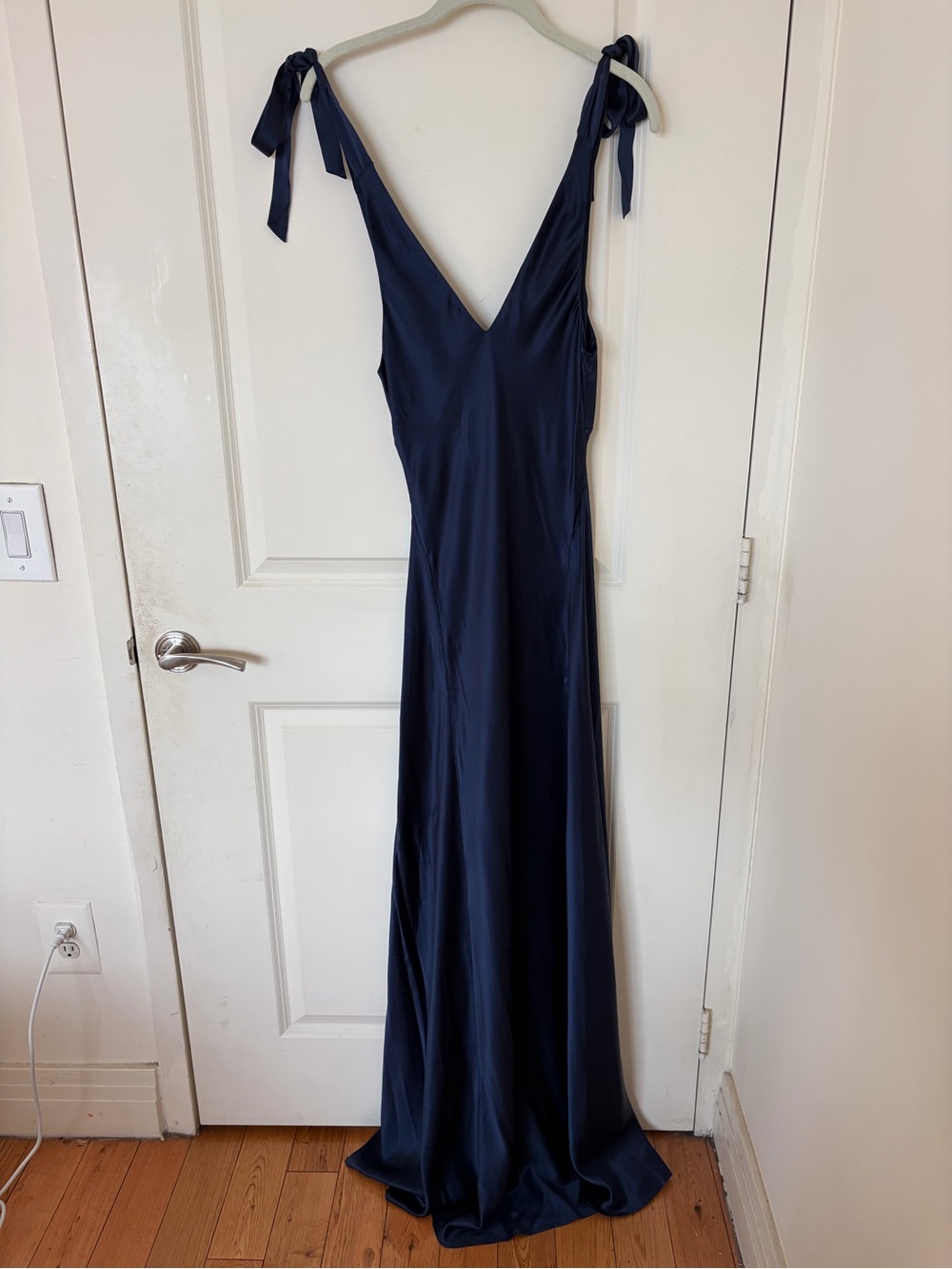 Reformation Pernille Silk Dress Navy Blue Small - Picture 4 of 8